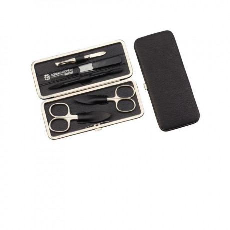 Hans Kniebes Manicure-Etui, Nappa-Vollrindleder, vernickelt Маникюрный чемоданчик, зернистая кожа наппа, никелирование