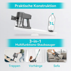 YISORA YISORA Akku-Hand-und Stielstaubsauger N300, Akku Staubsauger, 25KPa, 250W, Akku Staubsauger, 55 Minuten BLAU Беспроводной ручной и стержневой пылесос YISORA N300, беспроводной пылесос, 25 кПа, 250 Вт, беспроводной пылесос, 55 минут