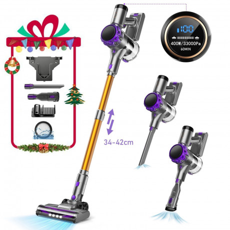 Grenintol Grenintol Akku-Stielstaubsauger Akku Staubsauger,Akku Handstaubsauger,Akkusauger 400W/33000pa, Akku-Hand-und Stielstaubsauger,60Mins,1.5L Staubbehalter Purple Беспроводной стержневой пылесос Grenintol, беспроводной ручной пылесос, беспроводной п