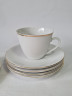Набор чайный винтажный Seltmann Weiden K. Bavaria, белый фарфор с золотым кантом, чашка 3 шт., блюдце - 6 шт., Германия, 1960-1970гг.