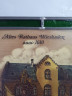 Картина винтажная Helga Hanzmann "Старая ратуша Висбадена 1610г. Винный погреб", витражная рама, на стекле, 29 x 22 см, Германия, 1984г.