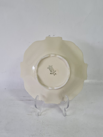 Тарелка винтажная Schrinding Bavaria для сервировки, цветочный декор и фигурный край, фарфор, 16 x 16 x 4,5 см, Германия, 1960-70гг.