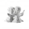 Rosenthal Rosenthal Engelpaar mit Blumenkranz klein weiss matt 6 cm Розенталь пара ангелочков с венком из цветов маленькие белые матовые 6 см