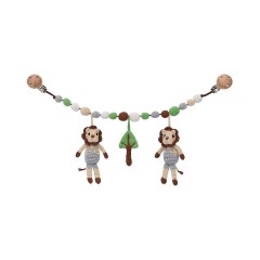 SindiBaba® Kinderwagenkette Lowe LEON gehakelt mit Rasseln Цепочка для коляски Lowe LEON связана крючком с погремушками