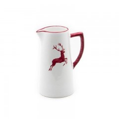 Gmundner Keramik Gmundner Keramik Bordeauxroter Hirsch Wasserkrug 0,7 L / h: 16 cm Керамический кувшин для воды Gmundner Bordeaux из красного оленя 0,7 л / высота: 16 см