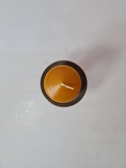 Подсвечник винтажный Century со свечой Anti-Tabak, металл, 9 х 9 см, Германия, 1970-80гг.