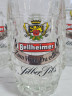 Немецкие пивные кружки винтажные Bellheimer /Siber Pils, стекло, 3 шт., 0.2 л, 12.5 см, Германия, 1970-80гг.