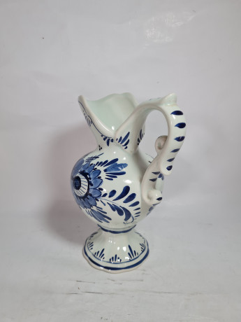 Ваза-кувшин винтажная Delft, ручная роспись, керамика, 22 см, Нидерланды, 1960-70гг.