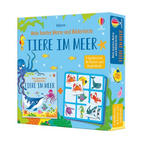 Usborne Verlag Mein buntes Memo und Bilderlotto: Tiere im Meer Моя красочная памятка и розыгрыш картинок: животные в море