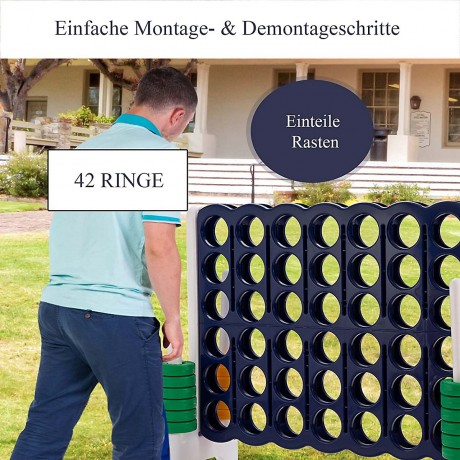 COSTWAY Vier Gewinnt Spielbrettsatze mit 42 Jumbo Ringen Соедините четыре набора игровых досок с 42 огромными кольцами.