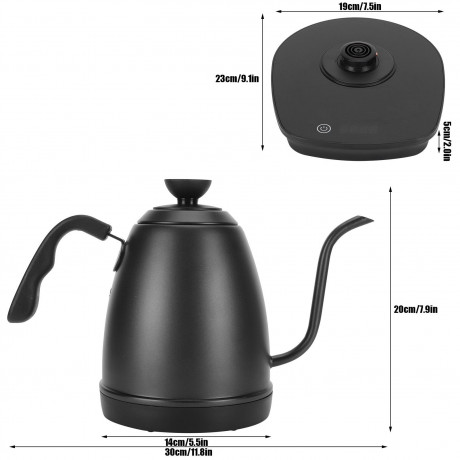 PRANITE PRANITE Wasserkocher Elektrische Kaffeemaschine mit Display, 1200,00 W, Frequenzumwandlungssteuerung Schwanenhals-Poti  Электрическая кофемашина PRANITE Kettle с дисплеем, 1200,00 Вт, кастрюля на гибкой стойке с управлением преобразованием частоты