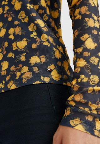Tommy Hilfiger FLORAL PRINT  Long sleeved top frosted floral ditsy ЦВЕТОЧНЫЙ ПРИНТ Топ с длинными рукавами матовый цветочный дитси