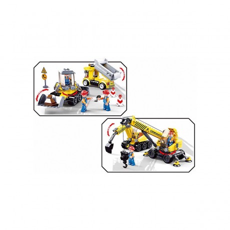Sluban Baustellenfahrzeuge Set (463 Teile) Комплект строительной техники (463 детали)