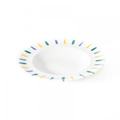 Gmundner Keramik Gmundner Keramik Buntgeflammt Suppenteller Gourmet d: 24 cm / h: 4 cm Керамическая тарелка Gmundner для гурманов с разноцветным пламенем д: 24 см / высота: 4 см