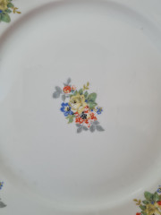 Тарелка винтажная с цветочным рисунком и фактурным краем, 17 x 2 см, Германия, 1960-70гг.