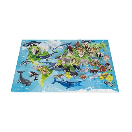 Janod -WWF Edukativ-Puzzle mit Figuren 350 Teile -Обучающий пазл WWF с фигурками 350 деталей