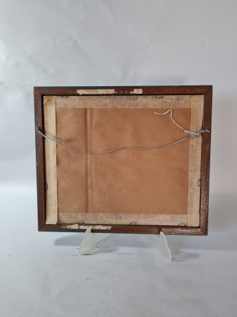 Картина винтажная "Нападение на обоз", деревянная рама, 34 x 28,5 см, Германия, 1950-60гг.