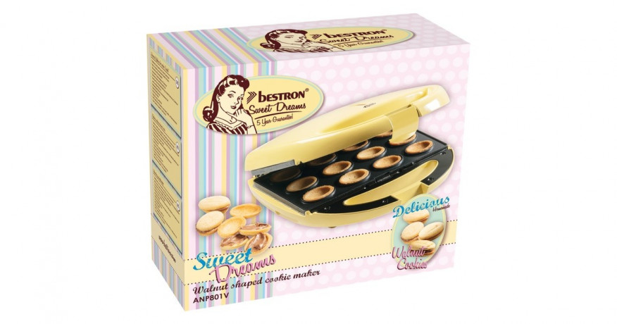 Bestron Bestron Zaubernuss Waffeleisen ANP801V, fur russische "Oreschki" gelb, 850 Watt gelb Вафельница Bestron гамамелисовая ANP801V, для русских "Орешков" желтая, 850 Вт