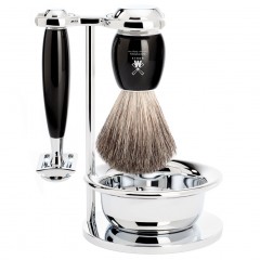 Muhle VIVO 4-tlg. Rasierset, Hobel, Griffe Edelharz schwarz  ВИВО 4 шт. Бритвенный набор, рубанок, ручки из высококачественной смолы черного цвета