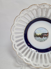 Тарелка винтажная PM "Мост в Кельне", фарфор, 15.5 см, Германия, 1960-70гг.