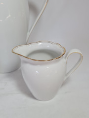 Чайный набор винтажный Seltmann Weiden Bavaria / 48 er, серия Inka, золотой декор, чайник, молочник, сахарница, фарфор, Германия, 1960-70гг.