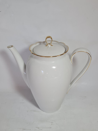 Чайный набор винтажный Seltmann Weiden Bavaria / 48 er, серия Inka, золотой декор, чайник, молочник, сахарница, фарфор, Германия, 1960-70гг.