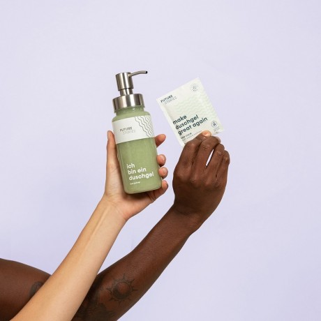 FUTURE STORIES Vorteilskit 3er Set Duschgel Pulver Wald & Wellness inkl. Pumpspender  Комплект Advantage Kit из 3 порошковых гелей для душа Forest &amp; Wellness, включая дозатор с помпой