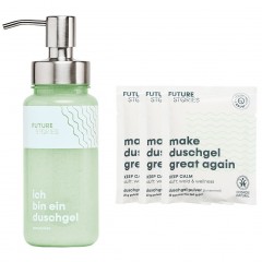 FUTURE STORIES Vorteilskit 3er Set Duschgel Pulver Wald &amp; Wellness inkl. Pumpspender  Комплект Advantage Kit из 3 порошковых гелей для душа Forest &amp;amp; Wellness, включая дозатор с помпой