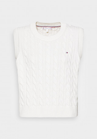 Tommy Hilfiger CABLE  VEST Jumper ecru КАБЕЛЬНЫЙ ЖИЛЕТ джемперы экрю