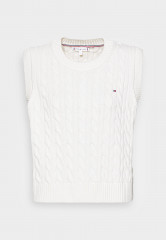 Tommy Hilfiger CABLE  VEST Jumper ecru КАБЕЛЬНЫЙ ЖИЛЕТ джемперы экрю