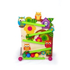 HESS Holzspielzeug Kugelbahn mit Eulen Деревянная игрушечная дорожка с совами