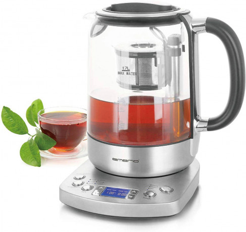 Emerio Emerio Wasserkocher EMERIO WK-122248 Wasserkocher schnurlos, BPA-frei, mit Display Silber, 1.70 l, 2200 W  Чайник Emerio EMERIO WK-122248 Беспроводной чайник, без BPA, с дисплеем серебристый, 1,70 л, 2200 Вт