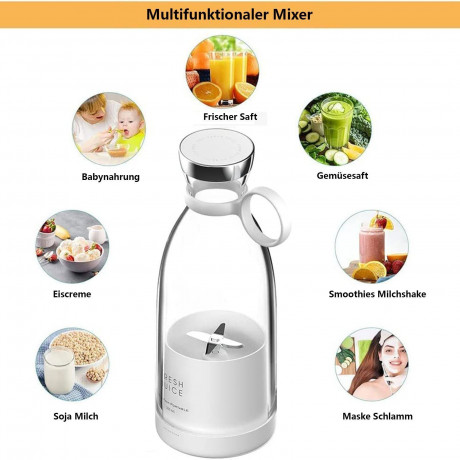 Aoucheni Aoucheni Smoothie-Maker Blender Smoothie Makers,350ml mit USB-Ladegerat, 20000r/min, 304 sus, leicht zu tragen, Anti-False-Touch Aoucheni Smoothie Maker Blender Smoothie Makers, 350 мл с зарядным устройством USB, 20000 об/мин, 304 sus, легко нос