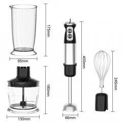 IBETTER IBETTER Stabmixer, Stabmixer Edelstahl Set 800-1000 W- Purierstab 12 Stufen, mit Schneebesen, Standmixer Aufsatz, Zerkleinerer, 600 ml Mixbecher Schwarz ( 800W 5 in 1)  Ручной блендер IBETTER, набор ручного блендера из нержавеющей стали 800-1000 В