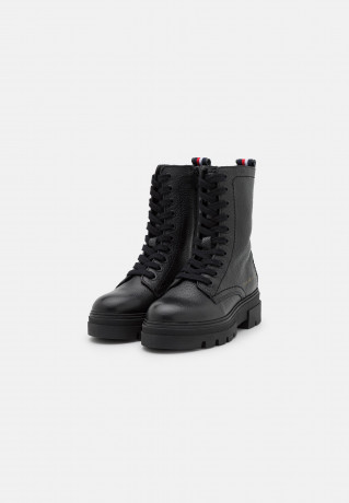 Tommy Hilfiger LACE UP BOOTIES Platform ankle boots black БОТИНКИ НА ШНУРОВКЕ Ботильоны на платформе черный