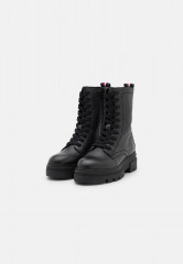 Tommy Hilfiger LACE UP BOOTIES Platform ankle boots black БОТИНКИ НА ШНУРОВКЕ Ботильоны на платформе черный
