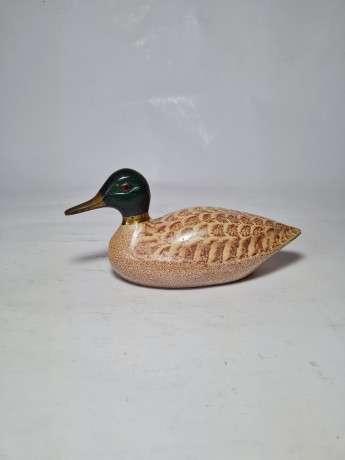 Статуэтка винтажная среднего размера "Уточка", дерево, 8 x 17 см, Германия, 1960-70гг.