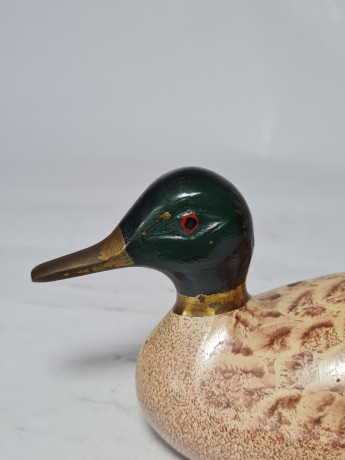 Статуэтка винтажная среднего размера "Уточка", дерево, 8 x 17 см, Германия, 1960-70гг.