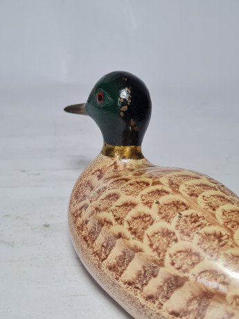 Статуэтка винтажная среднего размера "Уточка", дерево, 8 x 17 см, Германия, 1960-70гг.