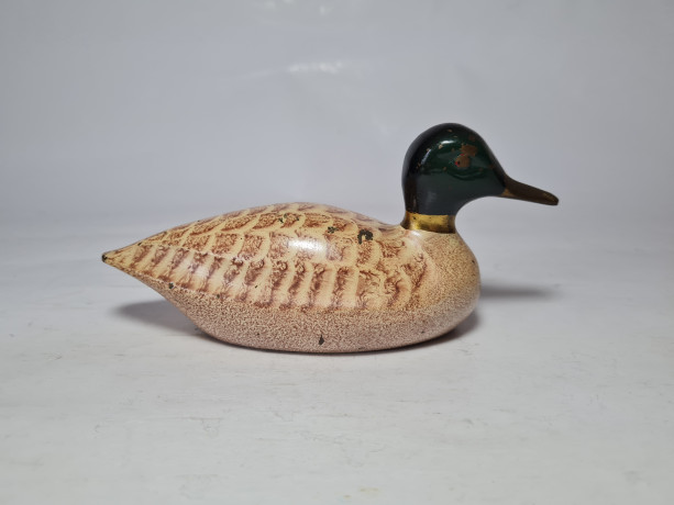 Статуэтка винтажная среднего размера "Уточка", дерево, 8 x 17 см, Германия, 1960-70гг.