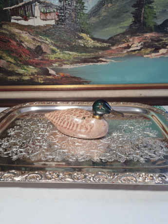 Статуэтка винтажная среднего размера "Уточка", дерево, 8 x 17 см, Германия, 1960-70гг.