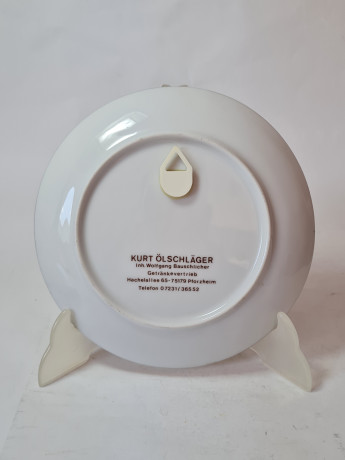 Декоративная тарелка Kurt Olschlager, белый фарфор с изображениями г. Пфорцхайм, 19,5 x 2 см, Германия, 1960-70гг.