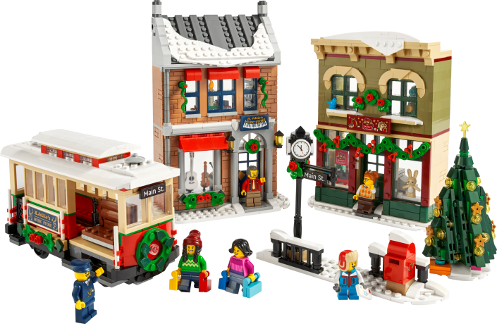 Lego Weihnachtlich geschmuckte Hauptstrasse Главная улица, украшенная к Рождеству