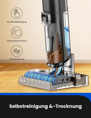 meeteu meeteu Nass-Trocken-Akkusauger 4-in-1 Kabellos mit Akku Staubsauger, 45 Minuten Laufzeit, automatische Reinigung  Беспроводной пылесос Meeteu для влажной и сухой уборки, беспроводной пылесос 4-в-1 с аккумулятором, время работы 45 минут, автоматичес