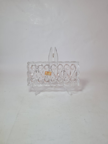 Поднос винтажный хрустальный Joska, 20 x 9,5 x 2 см, Германия, 1960-70гг.