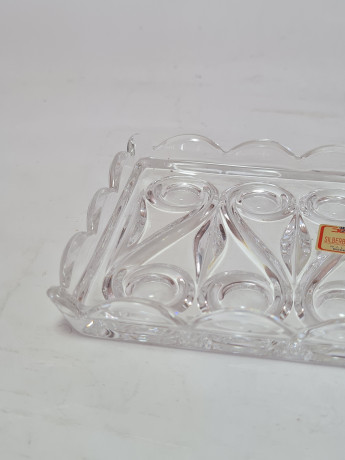 Поднос винтажный хрустальный Joska, 20 x 9,5 x 2 см, Германия, 1960-70гг.