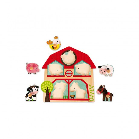 Janod Haptik-Puzzle Meine Ersten Tiere (4 Teile) Тактильный пазл Мои первые животные (4 детали)