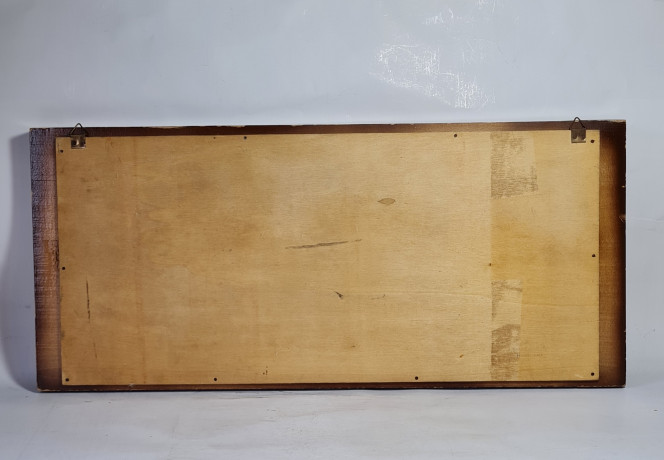 Картина винтажная объемная Ruks "Дом с водяным колесом", ручная работа, дерево, элемент музыкальной шкатулки, 55 x 25 см, Германия, 1960-1970гг.