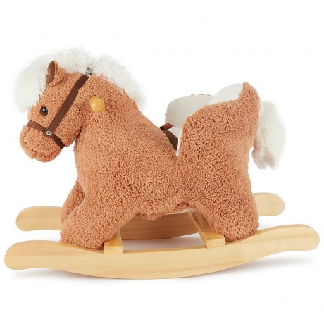 bieco Schaukelpferd Plusch Pferd Schaukeltier 60 cm Baby Wippe Holz Spielzeug ab 9M Schaukeltiere Лошадка-качалка Плюшевая лошадка-качалка 60 см Детская качалка Деревянная игрушка от 9M Животные-качалки