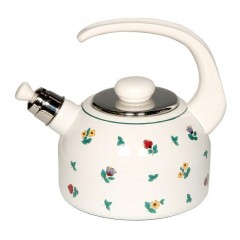 Gmundner Keramik Gmundner Keramik by Riess Streublumen Wasserkessel mit Flote - Emaille 2,0 L / d: 18 cm Gmundner Ceramics by Riess Чайник с рассеянным цветком и флейтой - эмаль 2,0 л / диаметр: 18 см